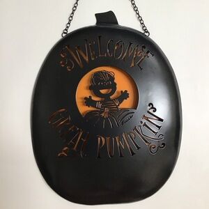 Peanuts Linus Great Pumpkin Halloween Metal 3D Wall Decor Door Hanger Hallmark
